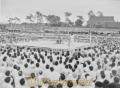 くまもと昭和を歩く　３９　日米対抗プロレスリング大会＝白川公園仮設リング　昭和29年
