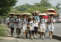 第２７回参勤交代九州横断徒歩の旅　熊本城に到着した子どもたち