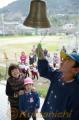 旧海浦小の鐘、幼稚園で復活