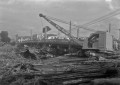 ６・２６熊本大水害　大甲橋の流木を除去するクレーン車＝熊本市水道町