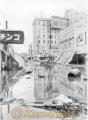 昭和28年6月　６・２６水害。泥水に埋まった下通＝熊本市　※写真集・熊本
