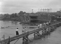 02６・２６熊本大水害　流失した白川橋の仮橋が完成＝熊本市本山町