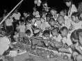 中将姫祭　水ふうせんの出店＝熊本市新屋敷