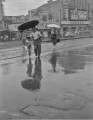 干ばつ続きに恵みの雨＝熊本市手取本町