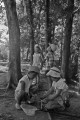 セミ捕りの子どもたち＝八代市の八代城跡