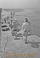 有明海に貝とりに出かける漁民＝玉名市の大浜地先