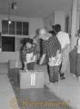 参院選。田植え作業前に投票する人たち＝上益城郡嘉島村の上六嘉センター