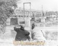 昭和39年ごろ　国鉄複線化工事。菊池川・玉名鉄橋　※写真集・熊本１００年