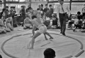 子ども相撲大会＝熊本市の手取神社