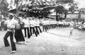 網田神社の俄祭り　境内で奉納された踊り＝宇土市網田町
