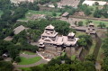 空撮　熊本城の復元工事完了、天守閣、宇土櫓＝熊本市