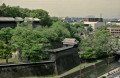 熊本城の石垣と県立美術館別館＝熊本市本丸、千葉城町