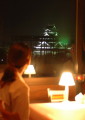 熊本市庁舎１４階のレストランから見た夜の熊本城