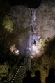 ライトアップされた古閑の滝の女滝＝阿蘇市一の宮町坂梨
