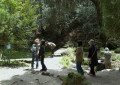 池山水源を散策するうぶやま丸かじりツアーの参加者＝阿蘇郡産山