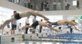 水泳男子４５歳以上５０メートル自由形決勝　県民体育祭＝水俣市